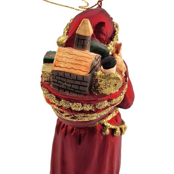 Vtg Santa Claus Red Resin Christmas Ornament 7” Figurine Symphony Store - Picture 4 of 13